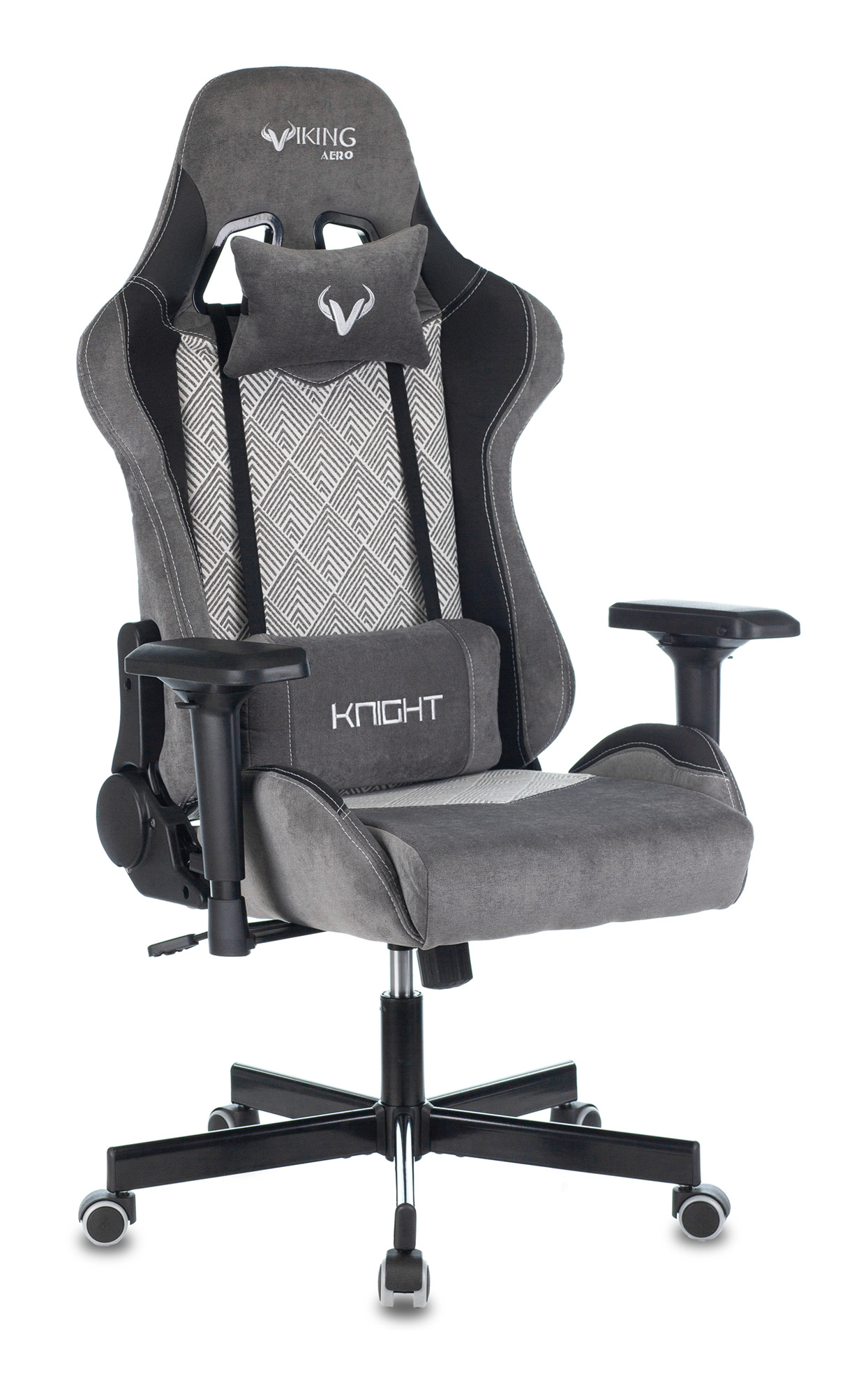 Кресло Zombie VIKING 7 KNIGHT GR (Game chair VIKING 7 KNIGHT Fabric grey  Loft rombus textile/eco.leather headrest cross metal) - купить в  Санкт-Петербурге в интернет-магазине Pult.ru