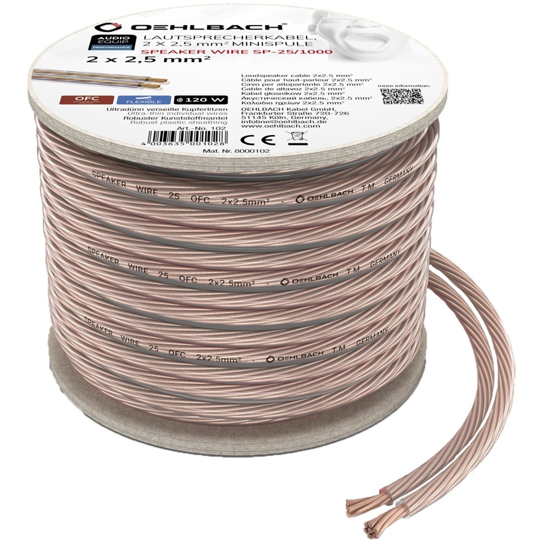 Акустический кабель Oehlbach PERFORMANCE Speaker Wire SP-7 20m, Spool  clear, D1C202 - купить в Санкт-Петербурге в интернет-магазине Pult.ru